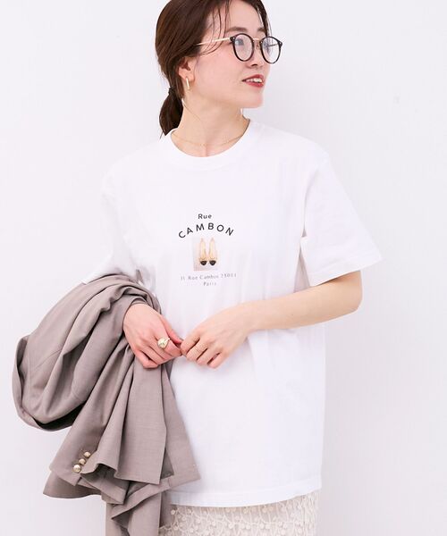 le.coeur blanc（ルクールブラン）の「Rue CAMBON TEE（Tシャツ/カットソー・レディース・ホワイト/ブラック・38）」の5枚目の写真