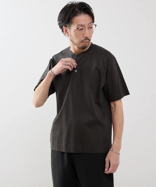 マーセライズドスムース ヘンリーネックTシャツ（Tシャツ/カットソー