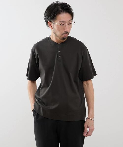 MEN'S MELROSE(メンズメルローズ)の「マーセライズドスムース ヘンリーネックTシャツ(Tシャツ/カットソー・メンズ・ホワイト/グリーン/チャコールグレー・2/4/3)」の22枚目の写真