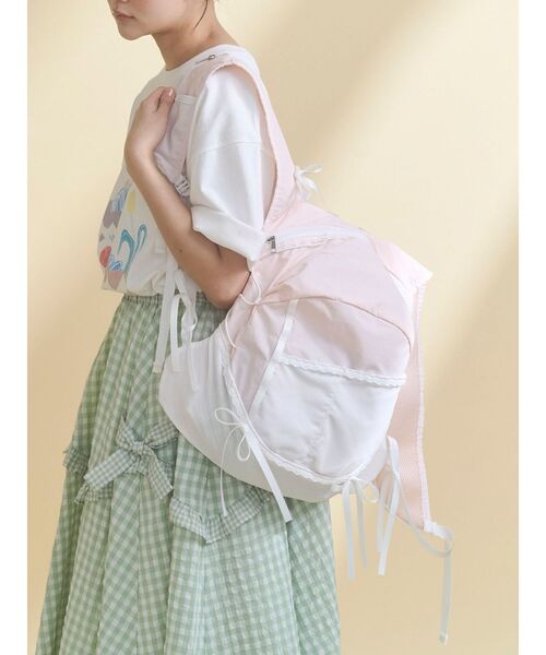merry jenny（メリージェニー）の「Ribbon Daypack（バックパック/リュック・レディース・ブラック/ピンク/カーキ・FREE）」の4枚目の写真