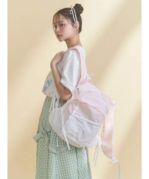 merry jenny（メリージェニー）の「Ribbon Daypack（バックパック/リュック・レディース・ブラック/ピンク/カーキ・FREE）」の5枚目の写真