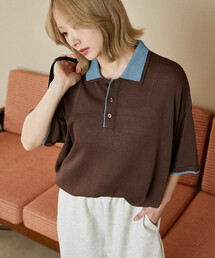 PUBLUX | PUBLUX/パブリュクス LOVE POP STUDIO　襟レイヤードニットポロシャツ　限定展開(ポロシャツ)