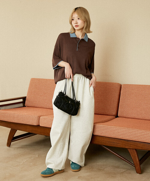 PUBLUX（パブリュクス）の「PUBLUX/パブリュクス LOVE POP STUDIO　襟レイヤードニットポロシャツ　限定展開（ポロシャツ・メンズ・チャコールグレー/ブラウン/ネイビー・LARGE/MEDIUM/SMALL）」の22枚目の写真