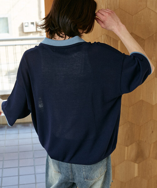 PUBLUX（パブリュクス）の「PUBLUX/パブリュクス LOVE POP STUDIO　襟レイヤードニットポロシャツ　限定展開（ポロシャツ・メンズ・チャコールグレー/ブラウン/ネイビー・LARGE/MEDIUM/SMALL）」の17枚目の写真