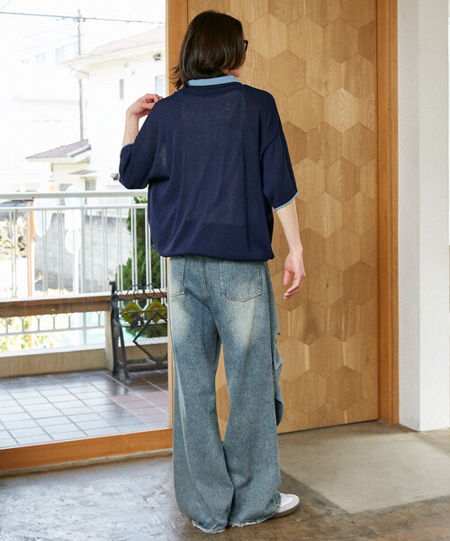 PUBLUX（パブリュクス）の「PUBLUX/パブリュクス LOVE POP STUDIO　襟レイヤードニットポロシャツ　限定展開（ポロシャツ・メンズ・チャコールグレー/ブラウン/ネイビー・LARGE/MEDIUM/SMALL）」の19枚目の写真