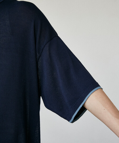 PUBLUX（パブリュクス）の「PUBLUX/パブリュクス LOVE POP STUDIO　襟レイヤードニットポロシャツ　限定展開（ポロシャツ・メンズ・チャコールグレー/ブラウン/ネイビー・LARGE/MEDIUM/SMALL）」の4枚目の写真