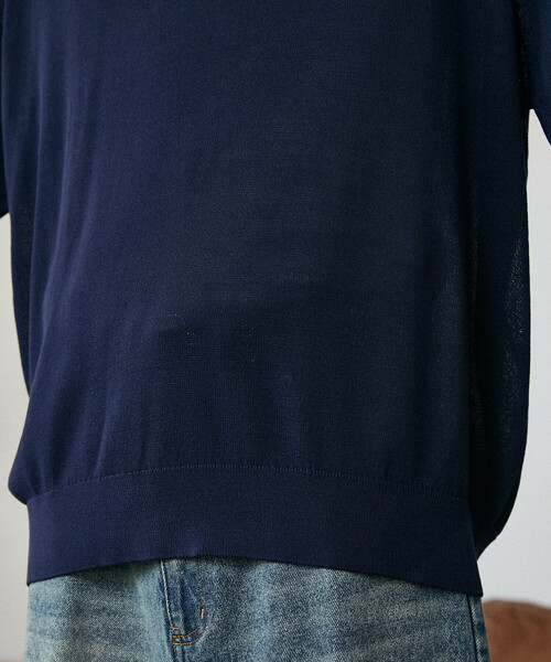 PUBLUX（パブリュクス）の「PUBLUX/パブリュクス LOVE POP STUDIO　襟レイヤードニットポロシャツ　限定展開（ポロシャツ・メンズ・チャコールグレー/ブラウン/ネイビー・LARGE/MEDIUM/SMALL）」の5枚目の写真