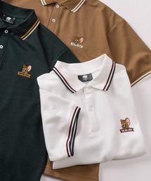 TOM&JERRY（トムアンドジェリー）の「【71】【TOM&JERRY トムとジェリー】ワンポイント刺繍 鹿の子 ラインポロシャツ ユニセックス レディース メンズ（ポロシャツ）」