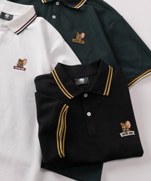 TOM&JERRY（トムアンドジェリー）の「【71】【TOM&JERRY トムとジェリー】ワンポイント刺繍 鹿の子 ラインポロシャツ ユニセックス レディース メンズ（ポロシャツ）」