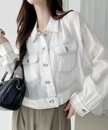 Ada.（エイダ）の「シアー ステッチ ショート丈 Gジャン（デニムジャケット）」