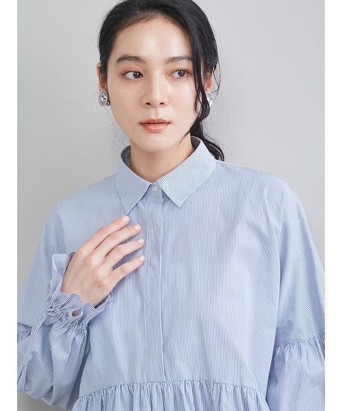 Mila Owen（ミラオーウェン）の「シャツ衿ギャザーチュニックブラウス（シャツ/ブラウス・レディース・ブルー/ホワイト/イエロー/ピンク・F）」の22枚目の写真