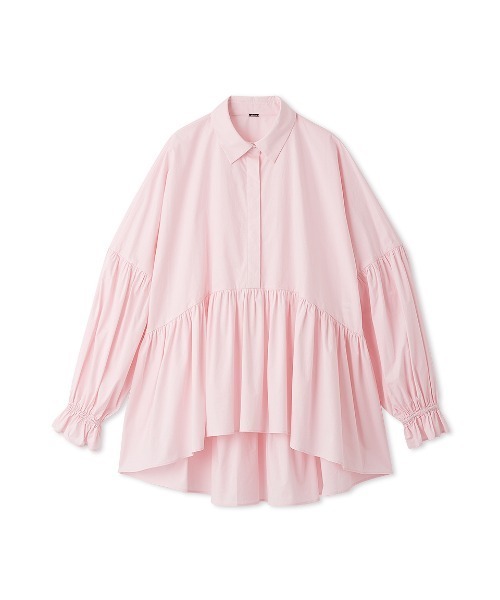 Mila Owen（ミラオーウェン）の「シャツ衿ギャザーチュニックブラウス（シャツ/ブラウス・レディース・ブルー/ホワイト/イエロー/ピンク・F）」の4枚目の写真