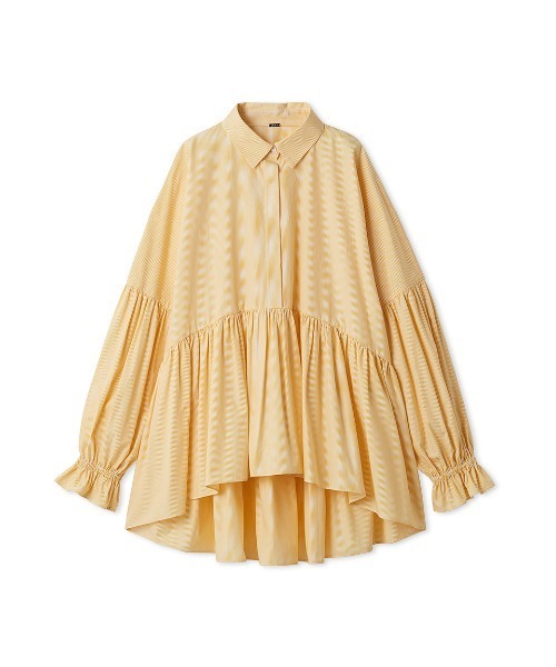 Mila Owen（ミラオーウェン）の「シャツ衿ギャザーチュニックブラウス（シャツ/ブラウス・レディース・ブルー/ホワイト/イエロー/ピンク・F）」の3枚目の写真