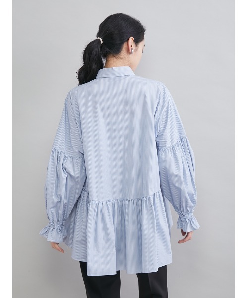 Mila Owen（ミラオーウェン）の「シャツ衿ギャザーチュニックブラウス（シャツ/ブラウス・レディース・ブルー/ホワイト/イエロー/ピンク・F）」の9枚目の写真