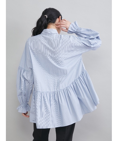 Mila Owen（ミラオーウェン）の「シャツ衿ギャザーチュニックブラウス（シャツ/ブラウス・レディース・ブルー/ホワイト/イエロー/ピンク・F）」の11枚目の写真