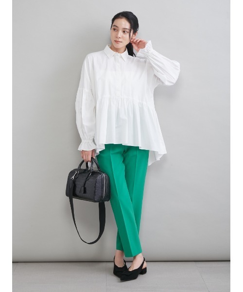 Mila Owen（ミラオーウェン）の「シャツ衿ギャザーチュニックブラウス（シャツ/ブラウス・レディース・ブルー/ホワイト/イエロー/ピンク・F）」の14枚目の写真