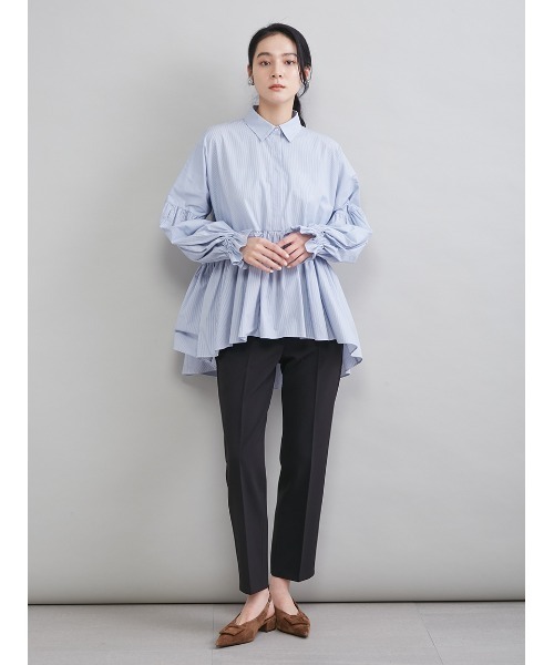 Mila Owen（ミラオーウェン）の「シャツ衿ギャザーチュニックブラウス（シャツ/ブラウス・レディース・ブルー/ホワイト/イエロー/ピンク・F）」の15枚目の写真