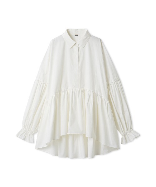 Mila Owen（ミラオーウェン）の「シャツ衿ギャザーチュニックブラウス（シャツ/ブラウス・レディース・ブルー/ホワイト/イエロー/ピンク・F）」の17枚目の写真