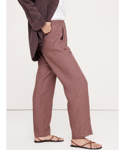 Banana Republic(バナナリパブリック)の「ゲッタウェイ ストレート レッグ プルオン リネン パンツ(その他パンツ・レディース・ブルー/ナチュラル/ブラウン/オリーブ/ブラック/ホワイト・XS/L/M/S)」の1枚目の写真