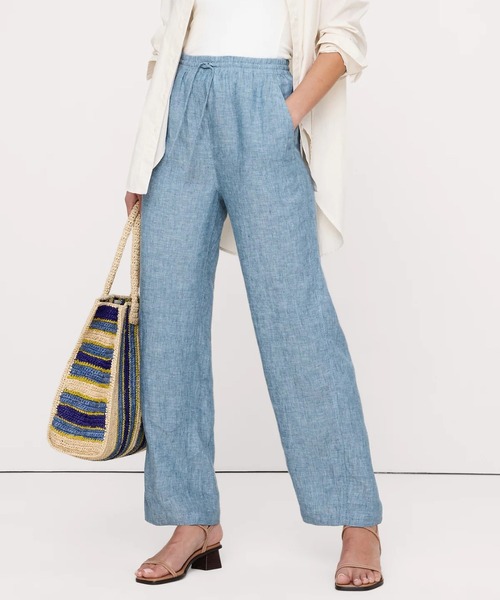 Banana Republic(バナナリパブリック)の「ゲッタウェイ ストレート レッグ プルオン リネン パンツ(その他パンツ・レディース・ブルー/ナチュラル/ブラウン/オリーブ/ブラック/ホワイト・XS/L/M/S)」の6枚目の写真