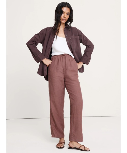 Banana Republic(バナナリパブリック)の「ゲッタウェイ ストレート レッグ プルオン リネン パンツ(その他パンツ・レディース・ブルー/ナチュラル/ブラウン/オリーブ/ブラック/ホワイト・XS/L/M/S)」の7枚目の写真