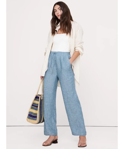 Banana Republic(バナナリパブリック)の「ゲッタウェイ ストレート レッグ プルオン リネン パンツ(その他パンツ・レディース・ブルー/ナチュラル/ブラウン/オリーブ/ブラック/ホワイト・XS/L/M/S)」の12枚目の写真