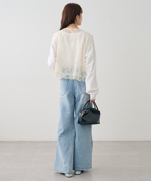 mystic（ミスティック）の「マルチWAYレースレイヤードジャケット（その他アウター・レディース・アイボリー/キャメル・2/1）」の8枚目の写真