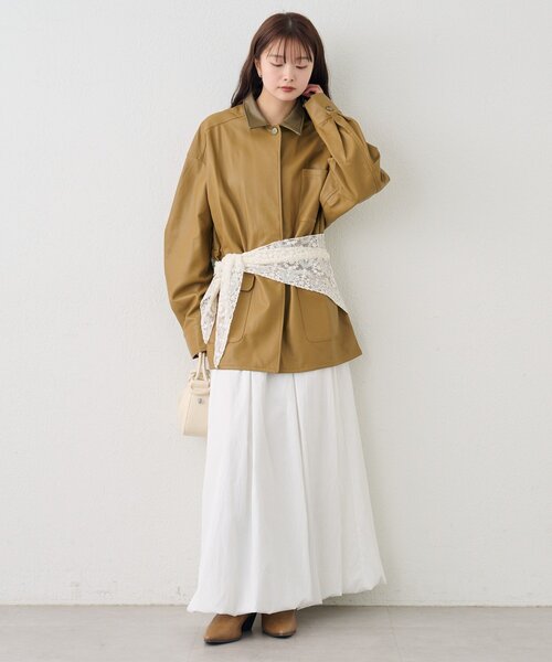 mystic（ミスティック）の「マルチWAYレースレイヤードジャケット（その他アウター・レディース・アイボリー/キャメル・2/1）」の11枚目の写真