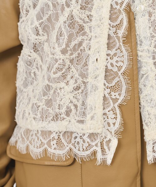 mystic（ミスティック）の「マルチWAYレースレイヤードジャケット（その他アウター・レディース・アイボリー/キャメル・2/1）」の18枚目の写真