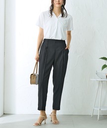 SABRINA/サブリナ テーパードストレッチパンツ アンクル丈 長時間履いてもウエストをしめつけない