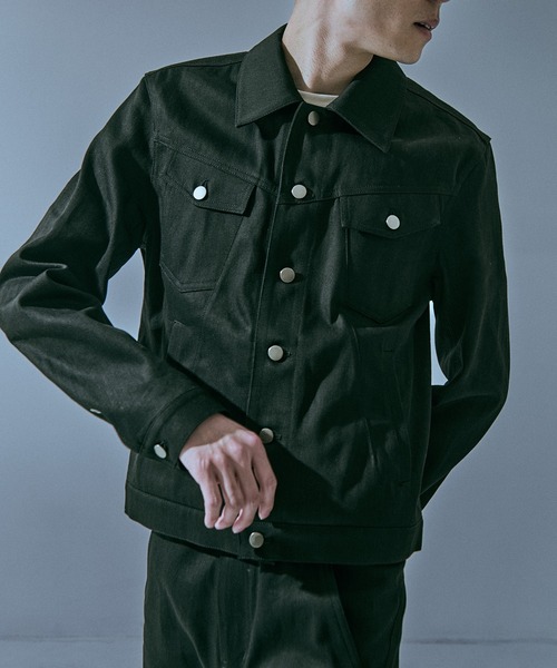 CONZ（コンズ）の「tracker jacket/トラッカージャケット/デニムジャケット/NVRFRGT（デニムジャケット・メンズ・ブラック/ダークグレー・1/2/3）」の4枚目の写真
