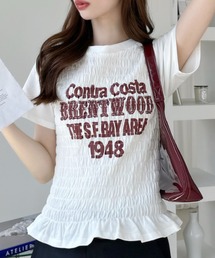 シャーリング 半袖 ロゴTシャツ