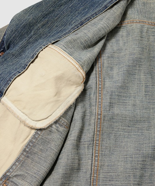 SUGARHILL(シュガーヒル)の「FADED LAPEL DENIM JACKET(デニムジャケット・メンズ・インディゴブルー・1/2)」の7枚目の写真