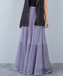 murea（ミュレア）の「2WAY/3段チュール×ラメプリーツスカート（スカート）」