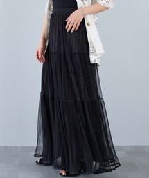 murea（ミュレア）の「2WAY/3段チュール×ラメプリーツスカート（スカート）」