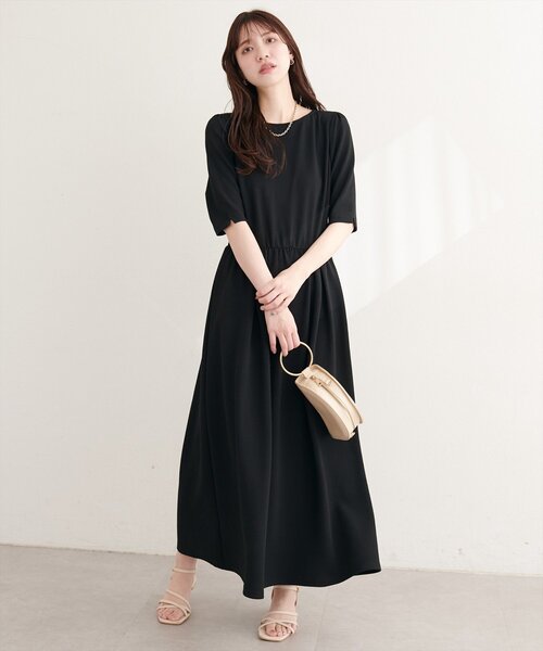 natural couture（ナチュラルクチュール）の「リブカットソーワンピース（ワンピース・レディース・ブラック/ライトベージュ/ネイビー/ラベンダー・FREE）」の16枚目の写真