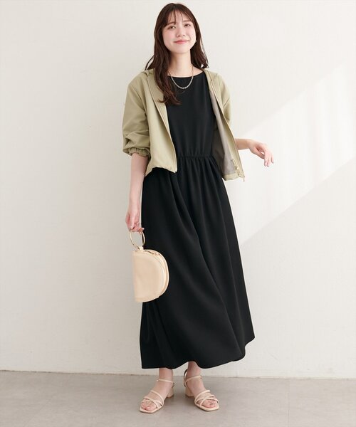 natural couture（ナチュラルクチュール）の「リブカットソーワンピース（ワンピース・レディース・ブラック/ライトベージュ/ネイビー/ラベンダー・FREE）」の17枚目の写真