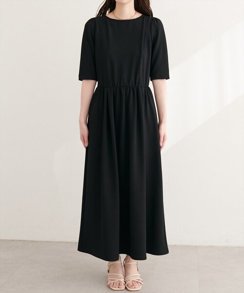 natural couture（ナチュラルクチュール）の「リブカットソーワンピース（ワンピース・レディース・ブラック/ライトベージュ/ネイビー/ラベンダー・FREE）」の19枚目の写真