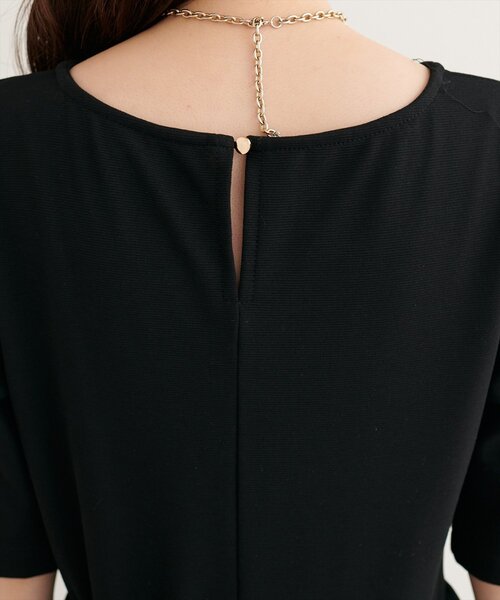 natural couture（ナチュラルクチュール）の「リブカットソーワンピース（ワンピース・レディース・ブラック/ライトベージュ/ネイビー/ラベンダー・FREE）」の22枚目の写真