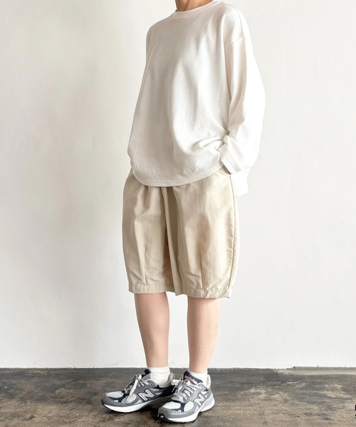 HARVESTY(ハーベスティ)の「HARVESTY / ハーベスティ EASY CIRCUS SHORTS NYLON TUSSAH ナイロンタッサー ショートサーカスパンツ(その他パンツ・レディース・アイボリー/チャコールグレー/ピンク・1/2)」の5枚目の写真