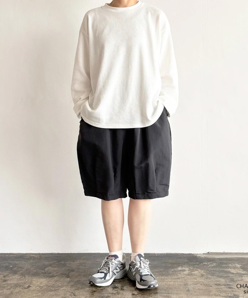 HARVESTY(ハーベスティ)の「HARVESTY / ハーベスティ EASY CIRCUS SHORTS NYLON TUSSAH ナイロンタッサー ショートサーカスパンツ(その他パンツ・レディース・アイボリー/チャコールグレー/ピンク・1/2)」の12枚目の写真