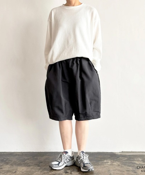 HARVESTY(ハーベスティ)の「HARVESTY / ハーベスティ EASY CIRCUS SHORTS NYLON TUSSAH ナイロンタッサー ショートサーカスパンツ(その他パンツ・レディース・アイボリー/チャコールグレー/ピンク・1/2)」の13枚目の写真