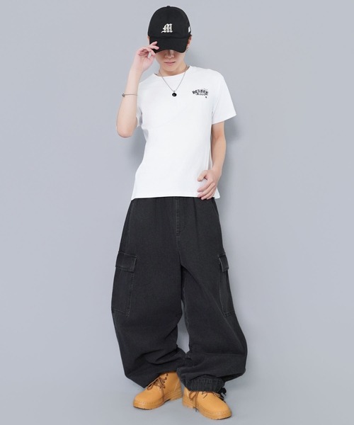 SPINNS（スピンズ）の「8ボールバックプリント半袖Tシャツ/サガラ刺繍ロゴ/ワンポイント/レギュラー丈（Tシャツ/カットソー・メンズ・ホワイト/ピンク/ブラック系その他/ウッドランド・ONESIZE）」の16枚目の写真