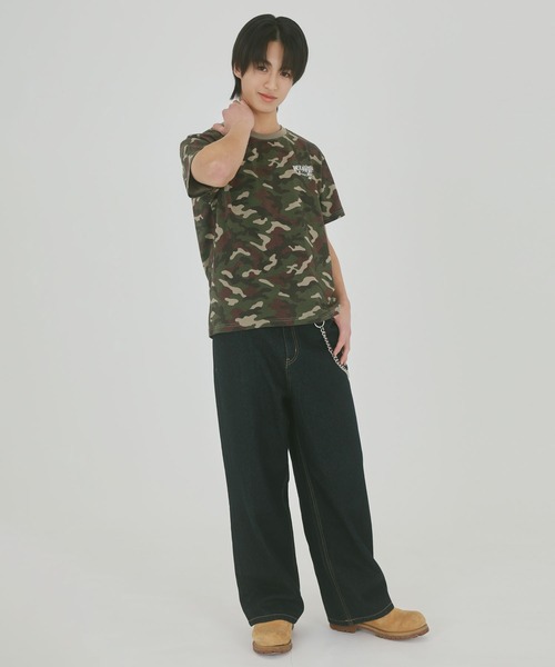SPINNS（スピンズ）の「8ボールバックプリント半袖Tシャツ/サガラ刺繍ロゴ/ワンポイント/レギュラー丈（Tシャツ/カットソー・メンズ・ホワイト/ピンク/ブラック系その他/ウッドランド・ONESIZE）」の12枚目の写真