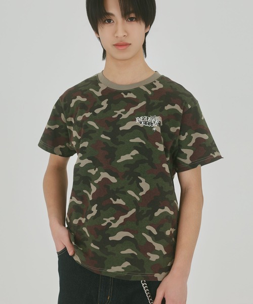 SPINNS（スピンズ）の「8ボールバックプリント半袖Tシャツ/サガラ刺繍ロゴ/ワンポイント/レギュラー丈（Tシャツ/カットソー・メンズ・ホワイト/ピンク/ブラック系その他/ウッドランド・ONESIZE）」の14枚目の写真