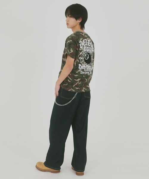 SPINNS（スピンズ）の「8ボールバックプリント半袖Tシャツ/サガラ刺繍ロゴ/ワンポイント/レギュラー丈（Tシャツ/カットソー・メンズ・ホワイト/ピンク/ブラック系その他/ウッドランド・ONESIZE）」の13枚目の写真