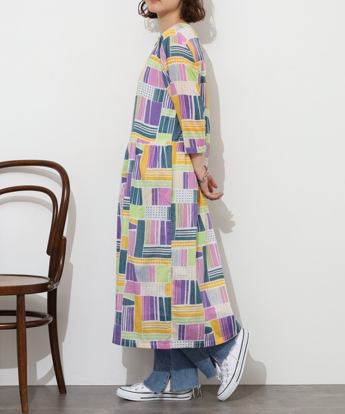 KILKI（キルキー）の「kilki　ドローイングミックスプリントワンピース 半端袖（ワンピース・レディース・ピンク系その他/グリーン系その他・ONESIZE）」の13枚目の写真