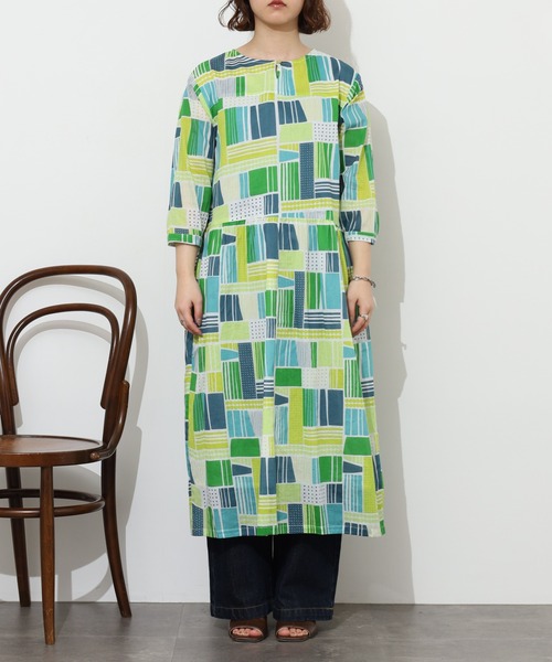 KILKI（キルキー）の「kilki　ドローイングミックスプリントワンピース 半端袖（ワンピース・レディース・ピンク系その他/グリーン系その他・ONESIZE）」の17枚目の写真