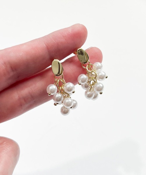 yu-ka(ユーカ)の「YU-KA:パールデザインピアス Pearl design earrings(ピアス(両耳用)・レディース・ゴールド・FREE)」の3枚目の写真