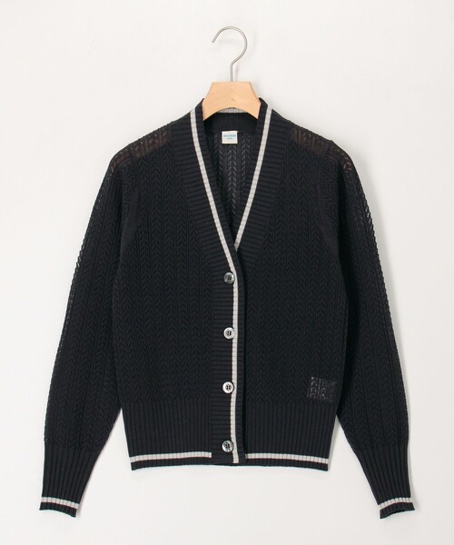 MICO COULIER（ミコクリエ）の「松葉柄ライン入りカーディガン（カーディガン/ボレロ・レディース・イエロー/グレイッシュベージュ/チャコールグレー・38）」の2枚目の写真